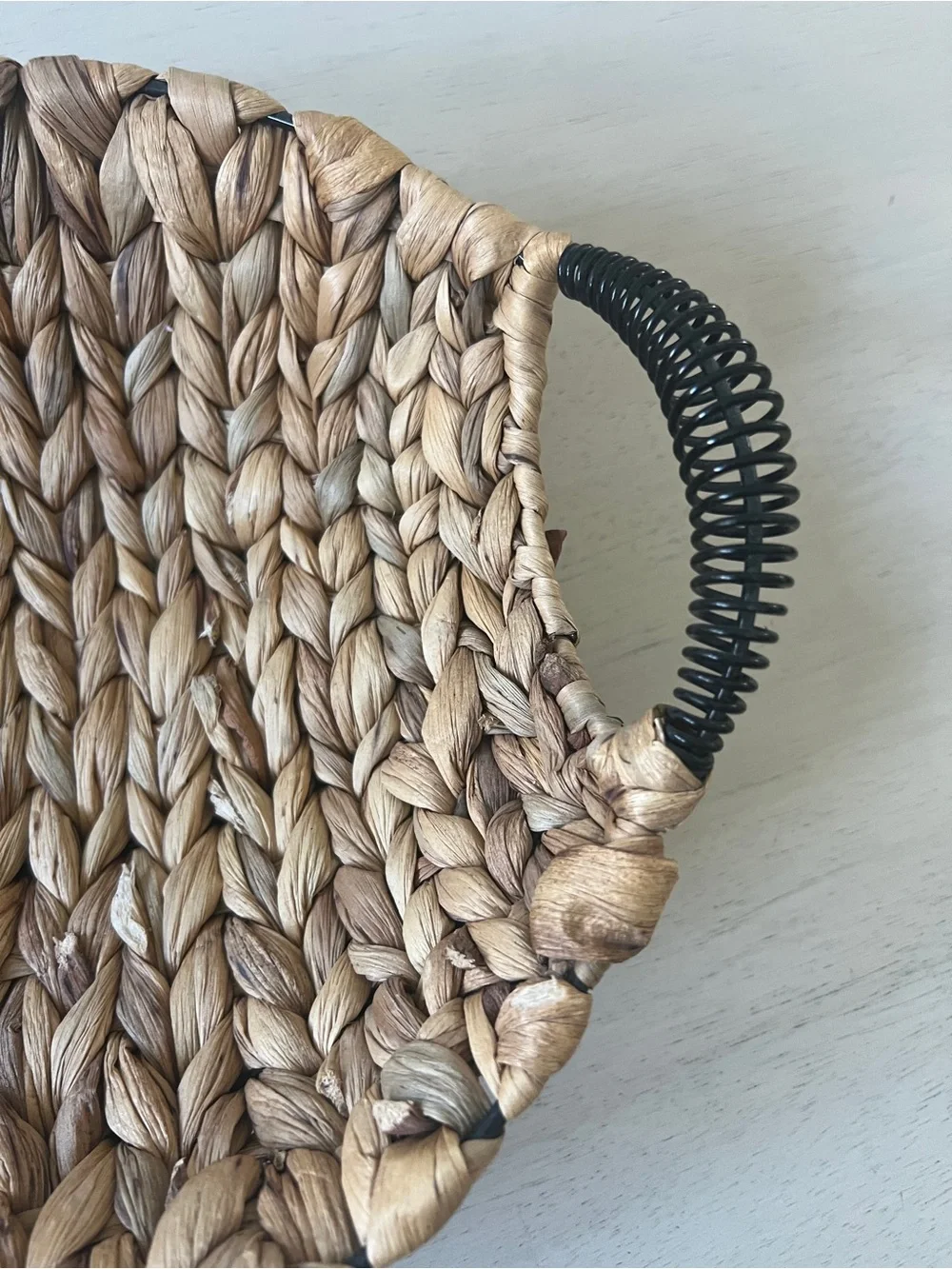 Straw Studios Handwoven Seagrass Basket Tray in Natural Tan